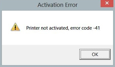 Sage 100 Printer Not Activated Error Code 41